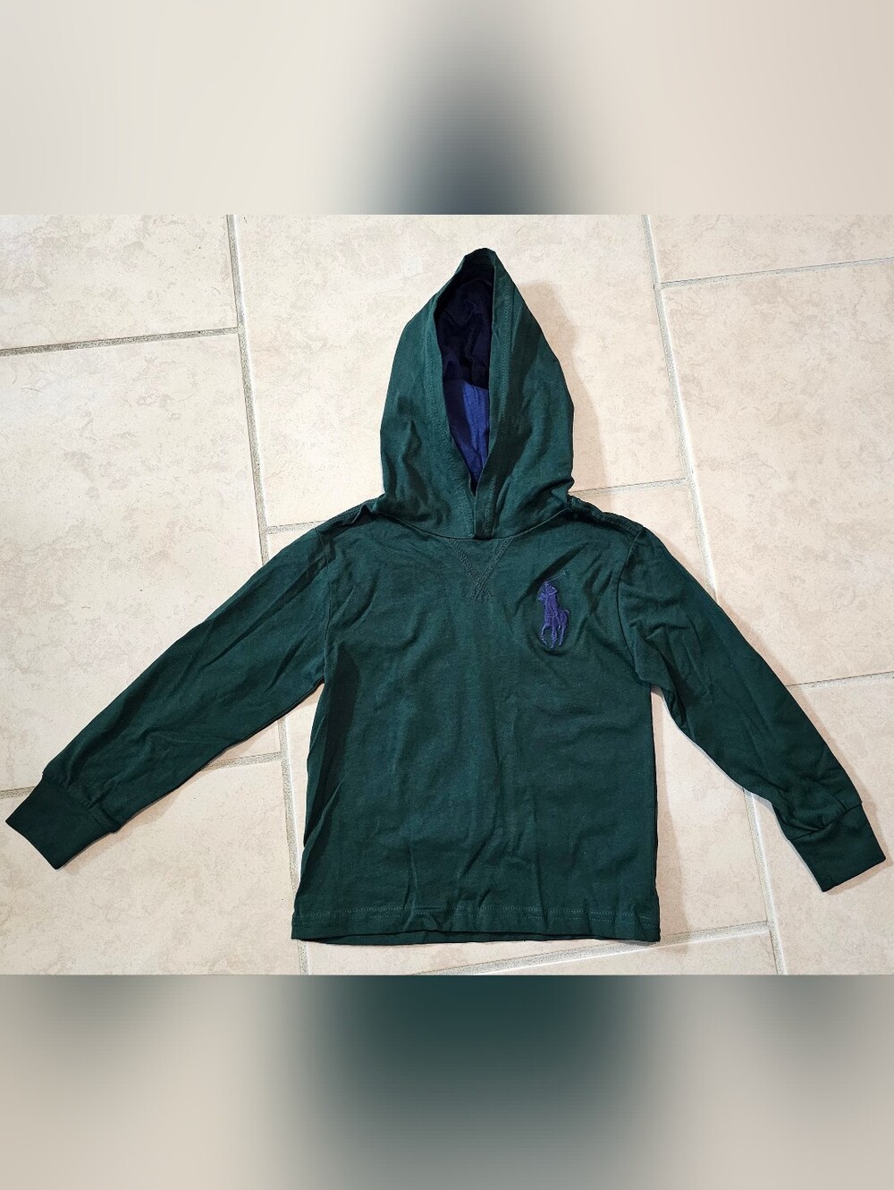 Polo Ralph Lauren Boys' Green Cotton Jersey Hoodie with Pony Logo Size 4T 110